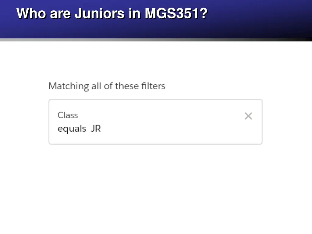 who are juniors in mgs351
