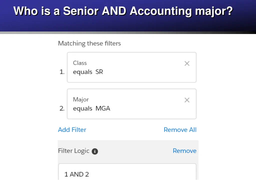 who is a senior and accounting major