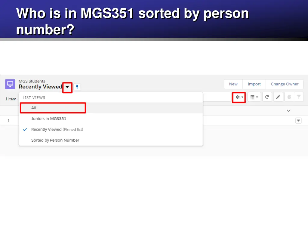 who is in mgs351 sorted by person number
