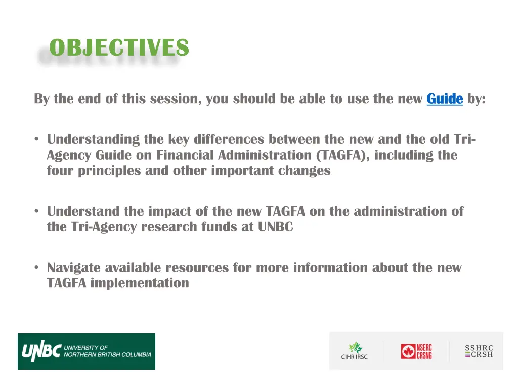 objectives objectives