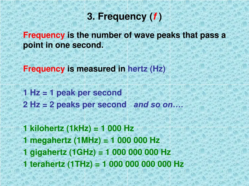 3 frequency f