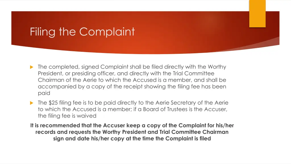 filing the complaint