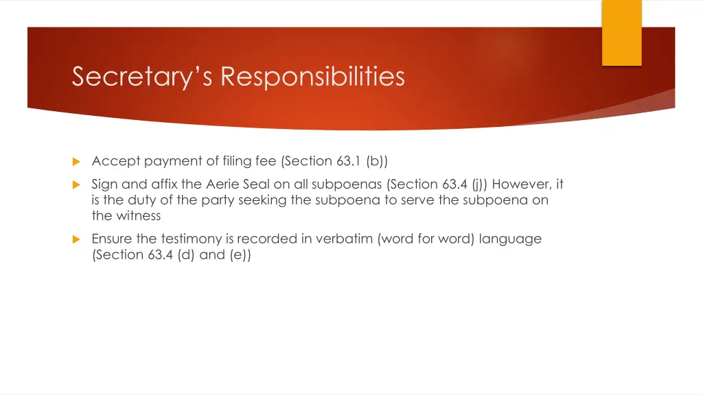 secretary s responsibilities