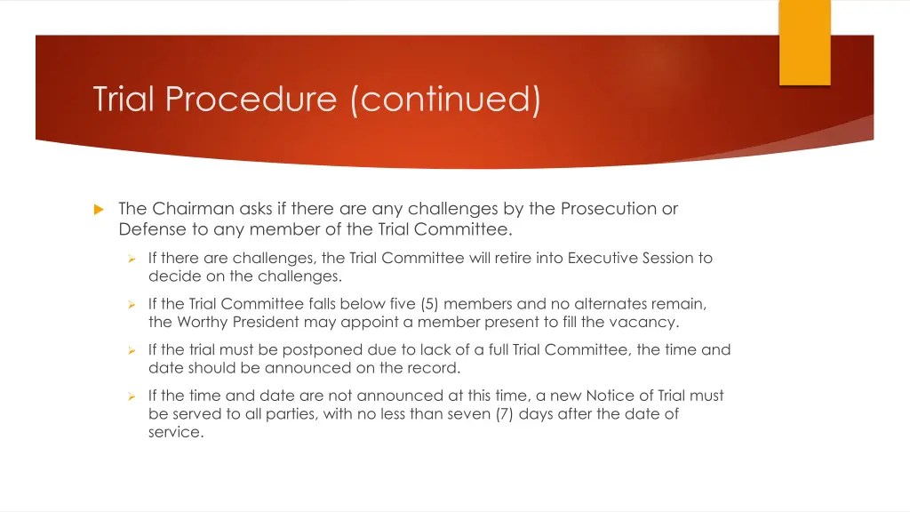 trial procedure continued 1