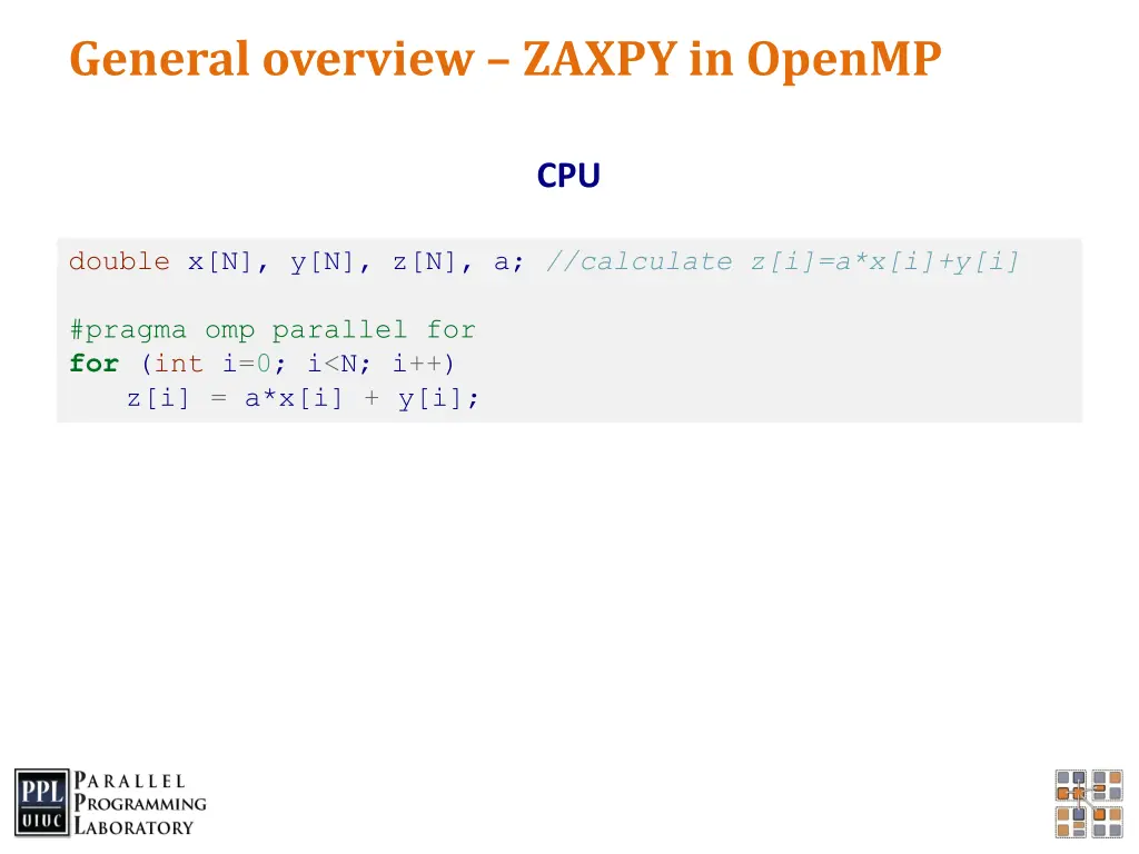 general overview zaxpy in openmp