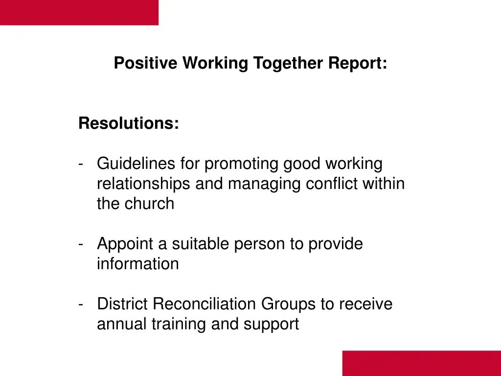 positive working together report
