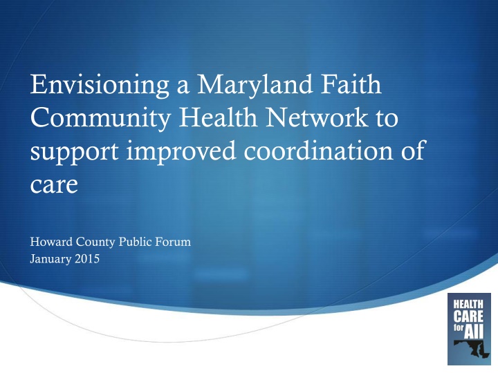 envisioning a maryland faith community health