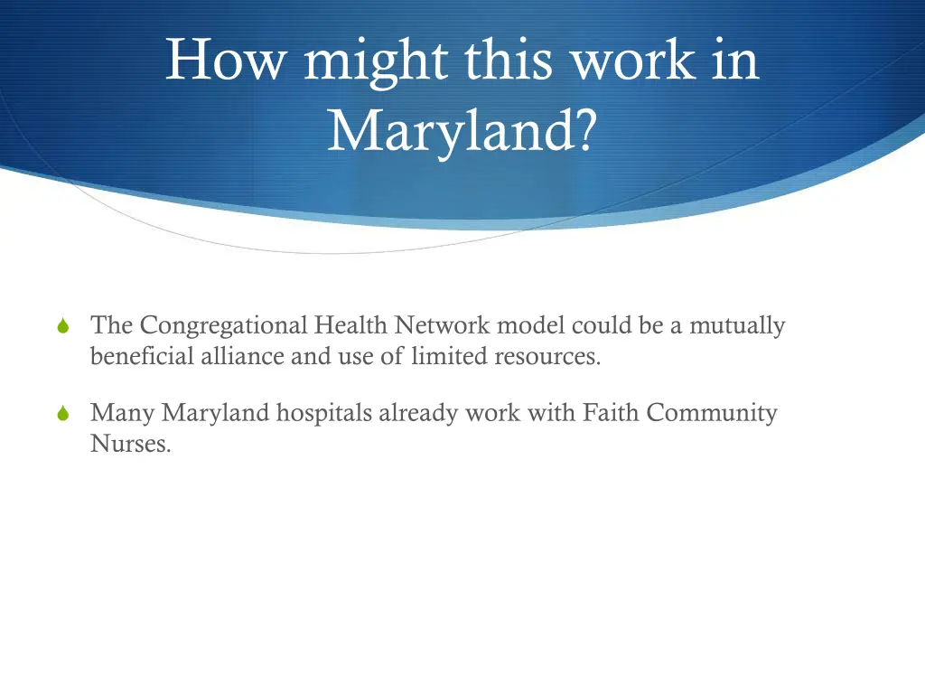how might this work in maryland