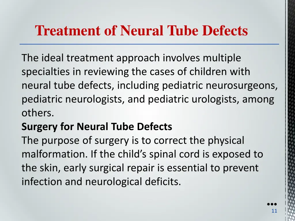 treatment of neural tube defects