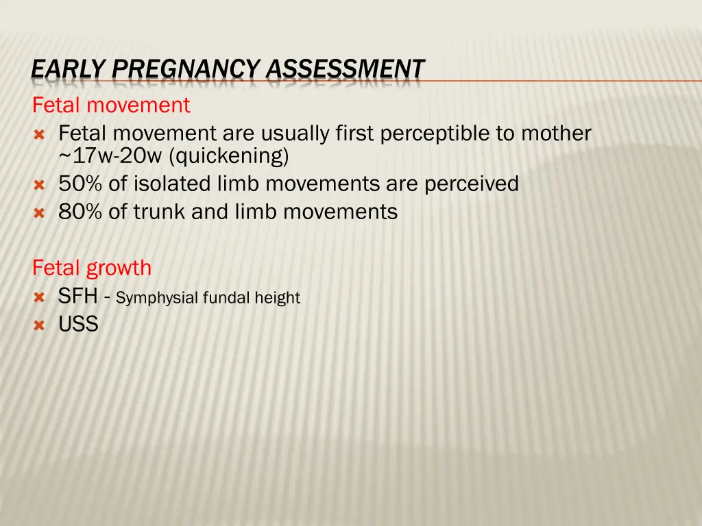 early pregnancy assessment fetal movement fetal