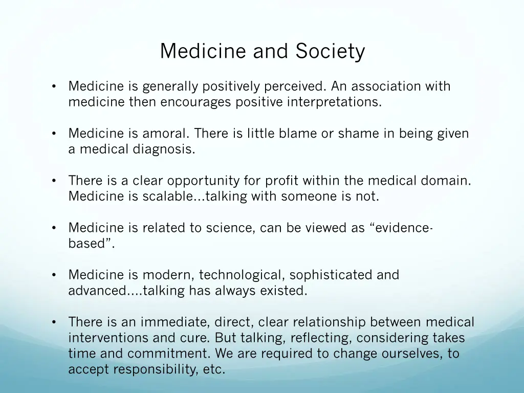 medicine and society