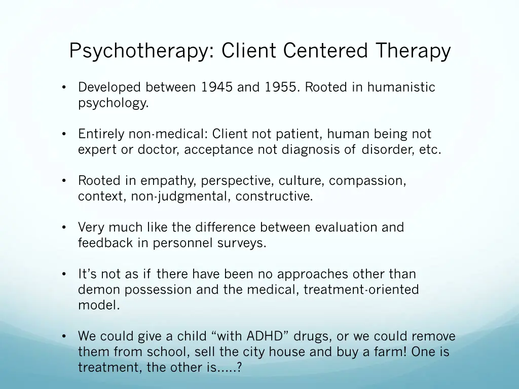 psychotherapy client centered therapy