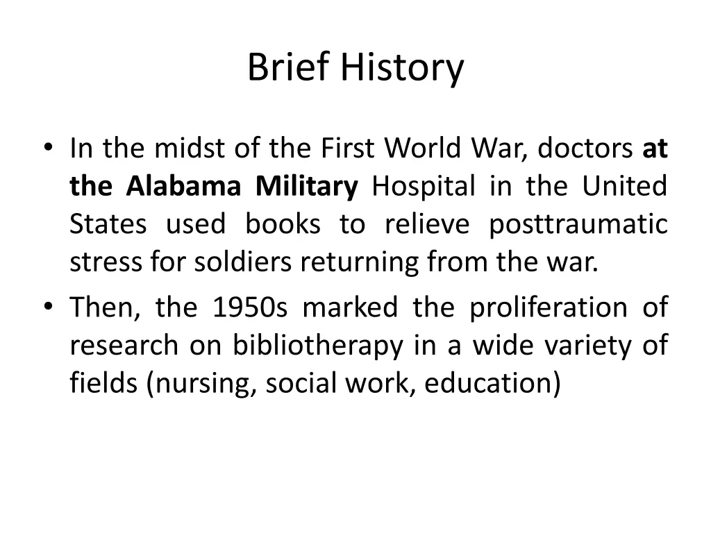 brief history
