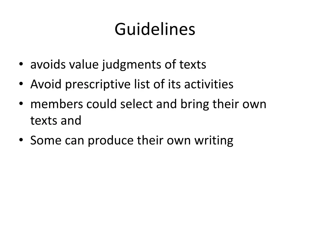 guidelines