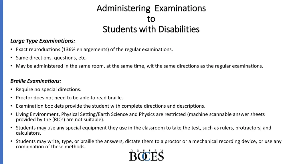 administering examinations administering