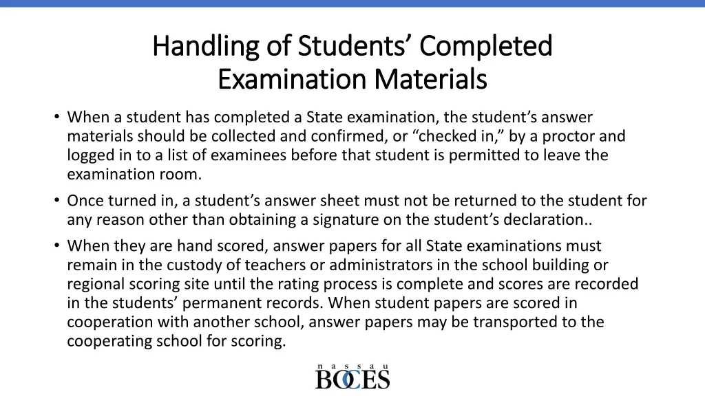 handling of students completed handling