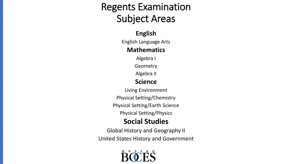 regents examination regents examination subject