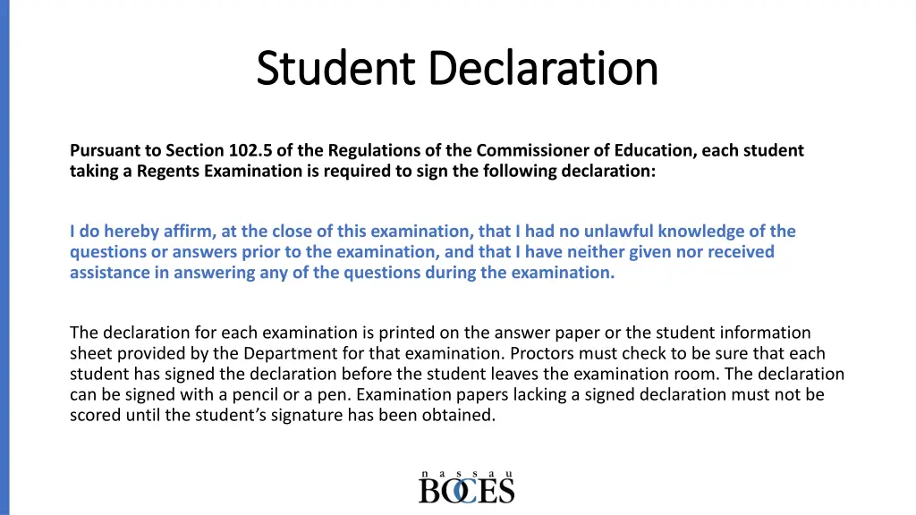 student declaration student declaration