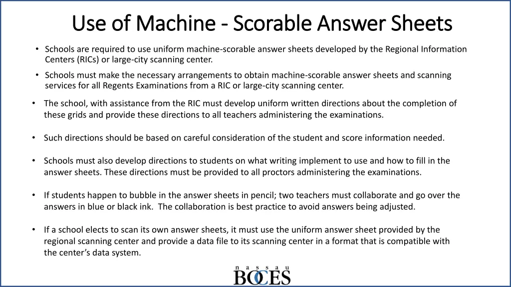 use of machine use of machine scorable answer