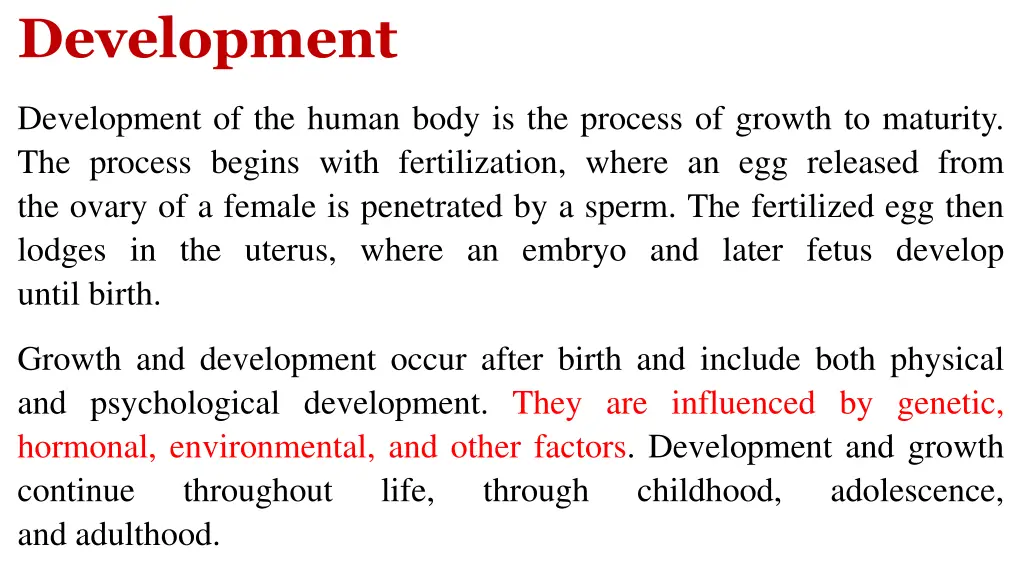 development