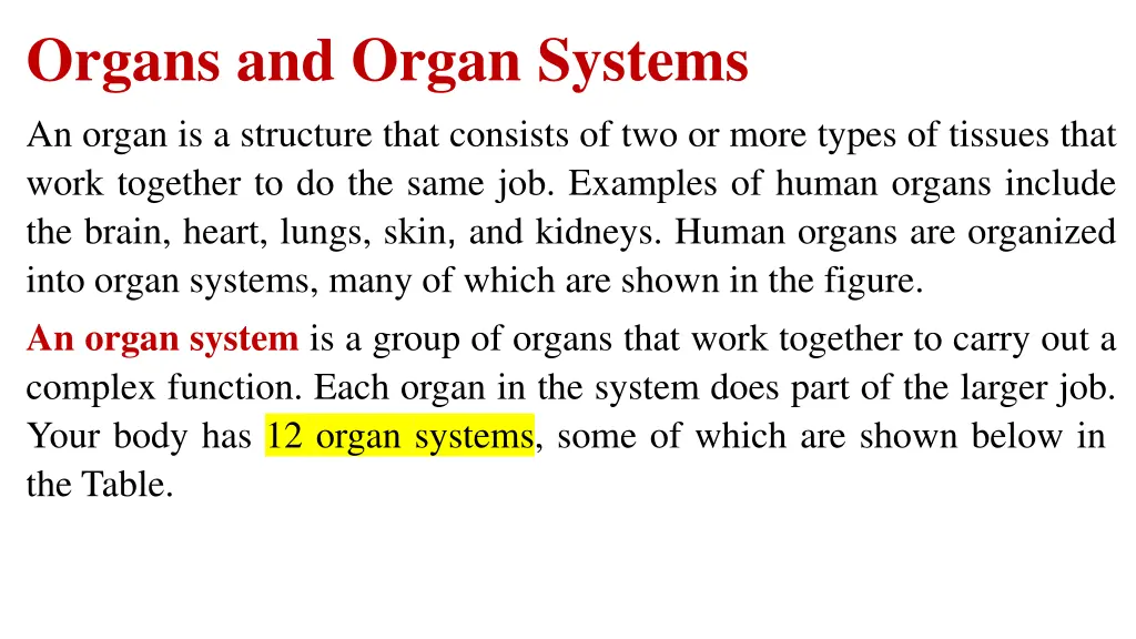 organs and organ systems an organ is a structure
