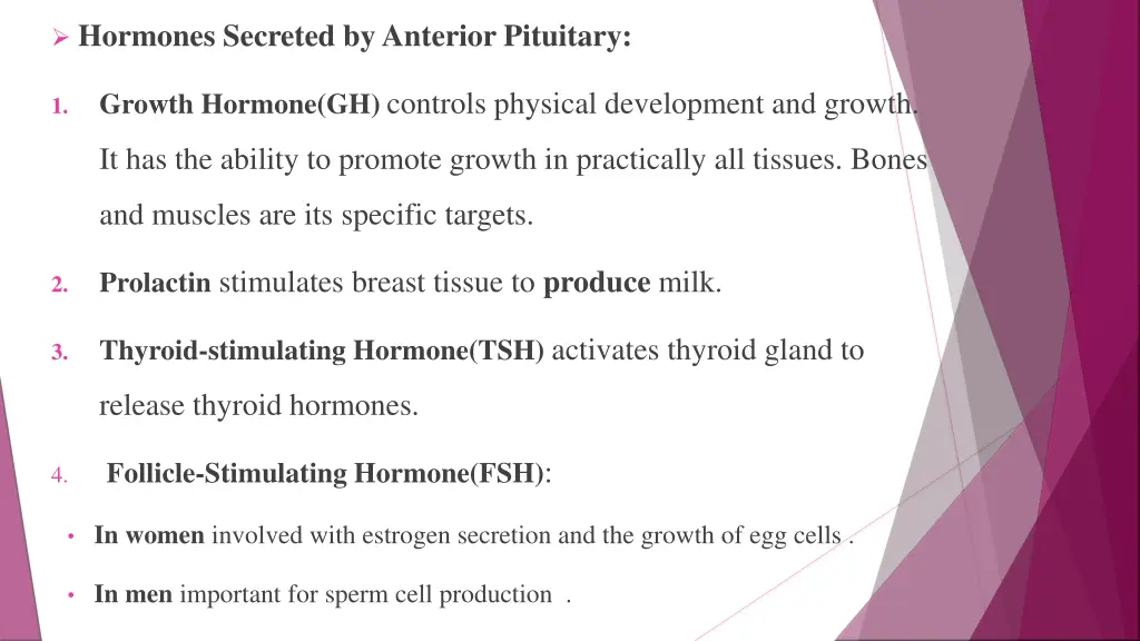 hormones secreted by anterior pituitary
