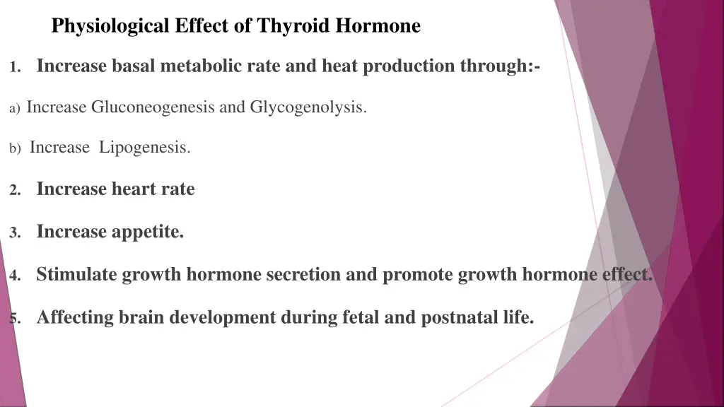 physiological effect of thyroid hormone