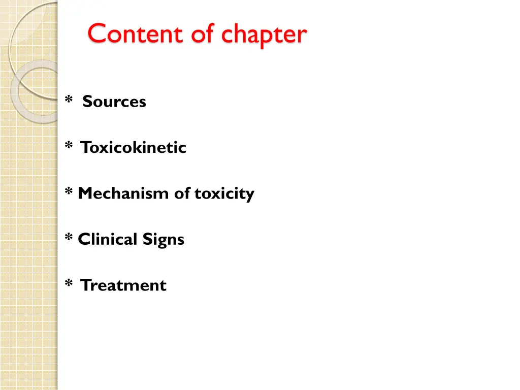 content of chapter