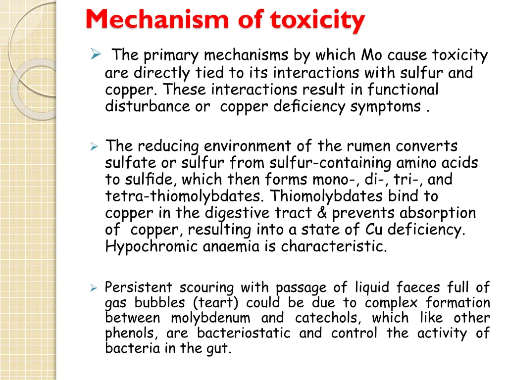 mechanism of toxicity