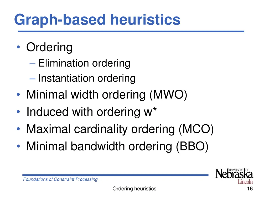 graph based heuristics