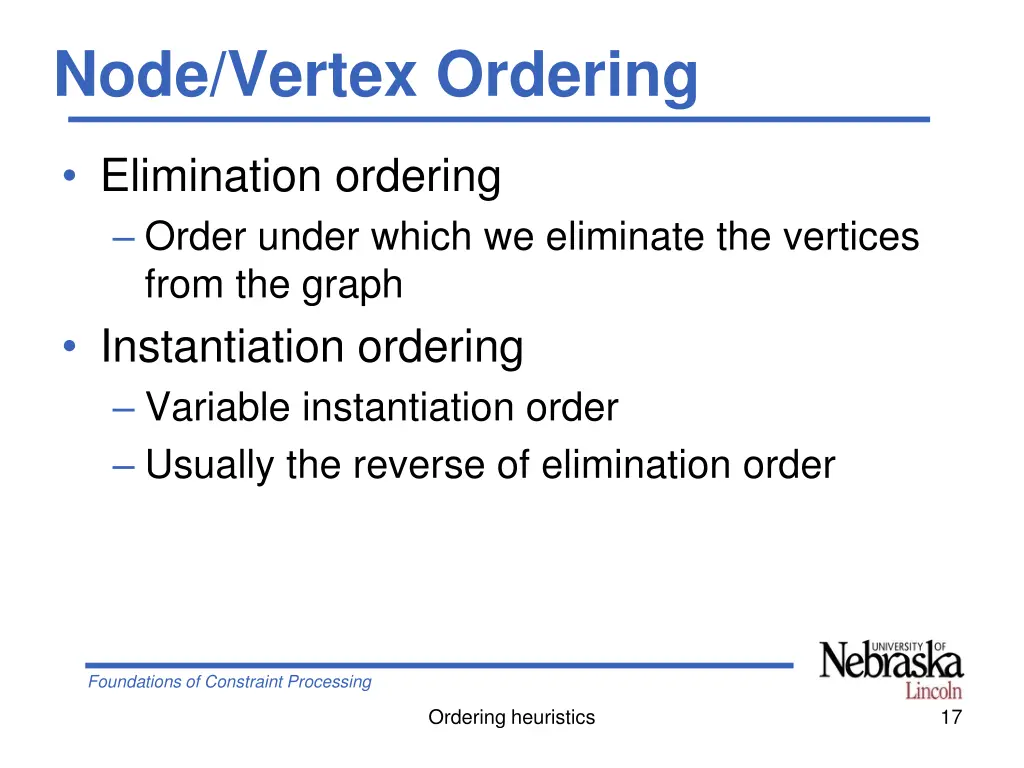 node vertex ordering