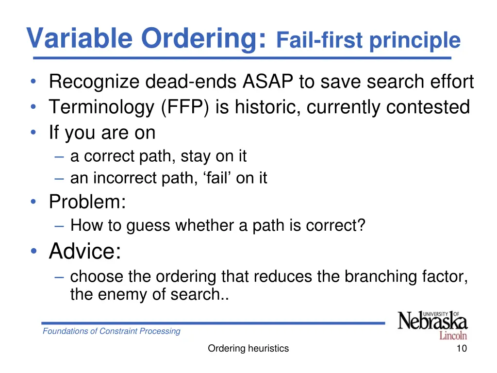 variable ordering fail first principle