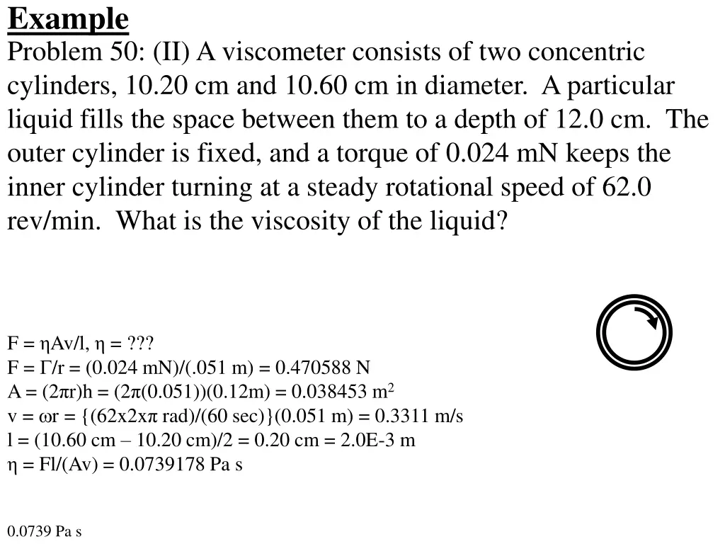 example problem 50 ii a viscometer consists
