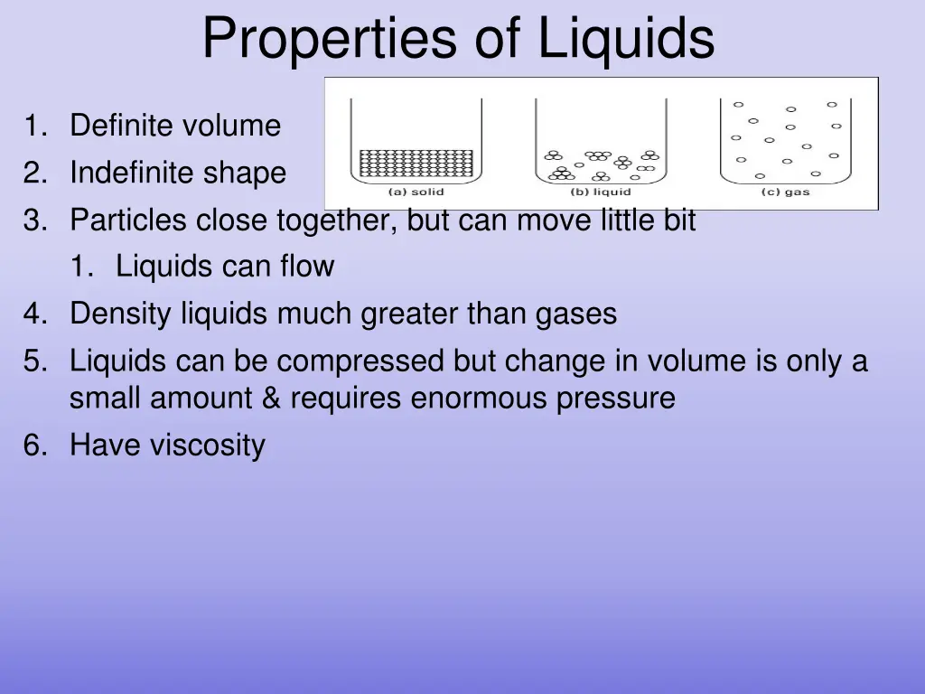 properties of liquids