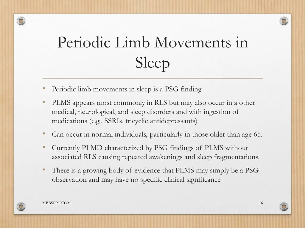 periodic limb movements in sleep