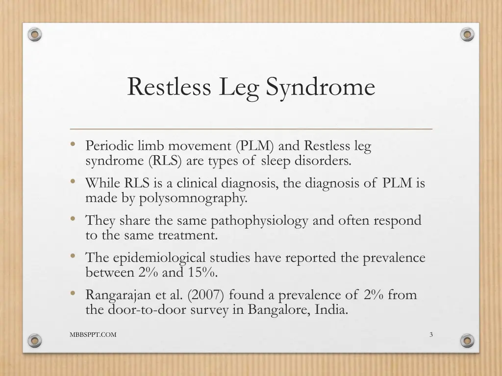 restless leg syndrome 2