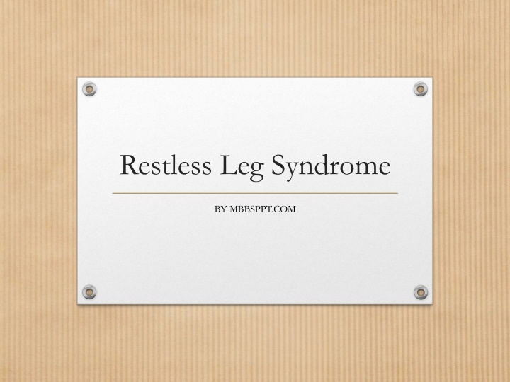 restless leg syndrome