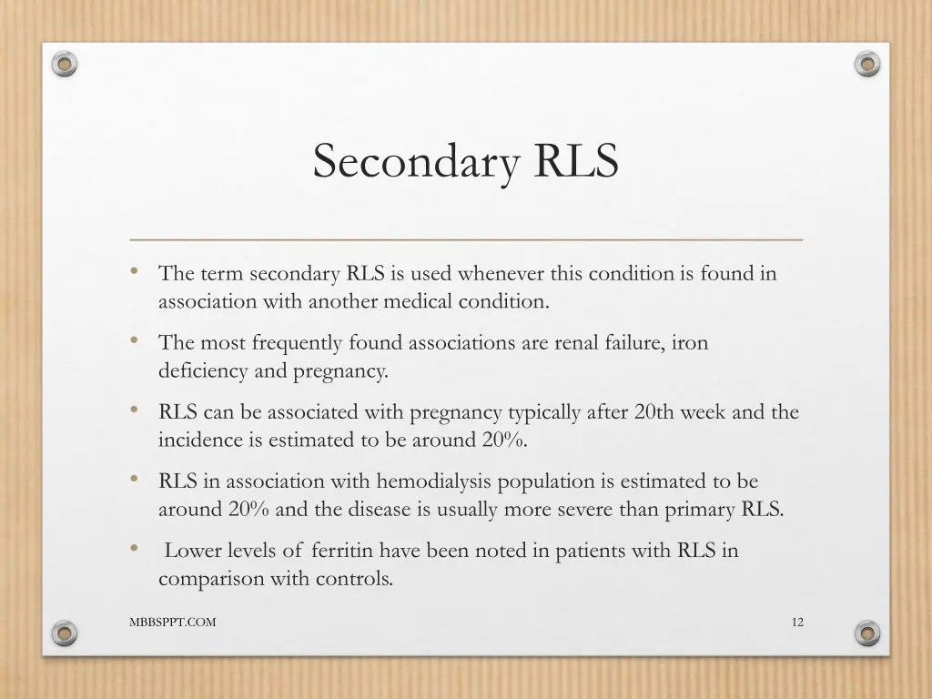 secondary rls