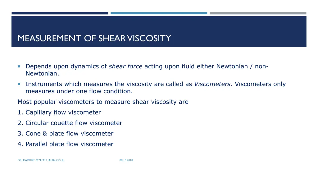 measurement of shearviscosity