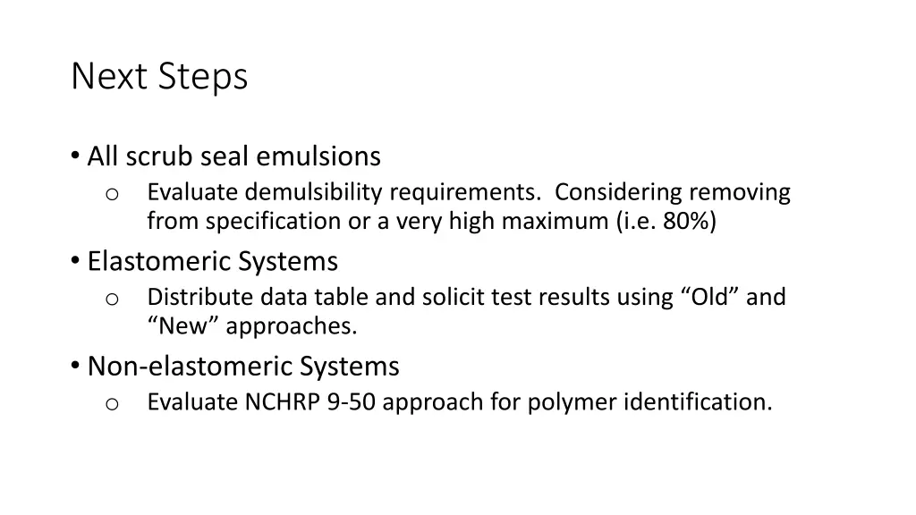 next steps