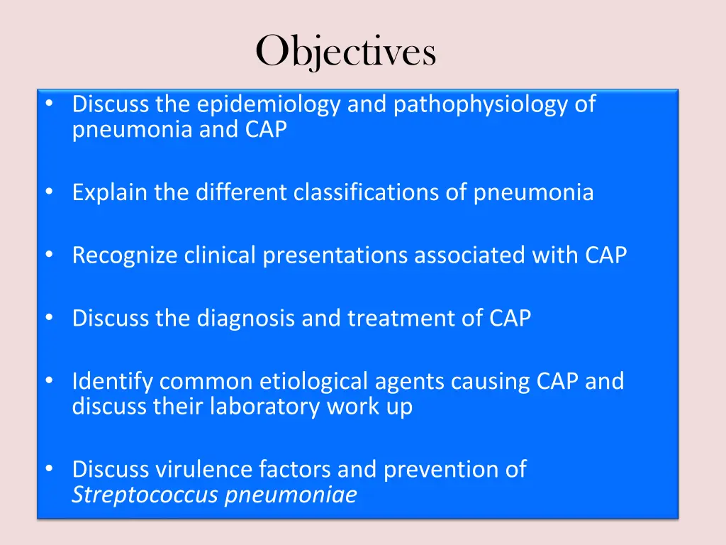 objectives