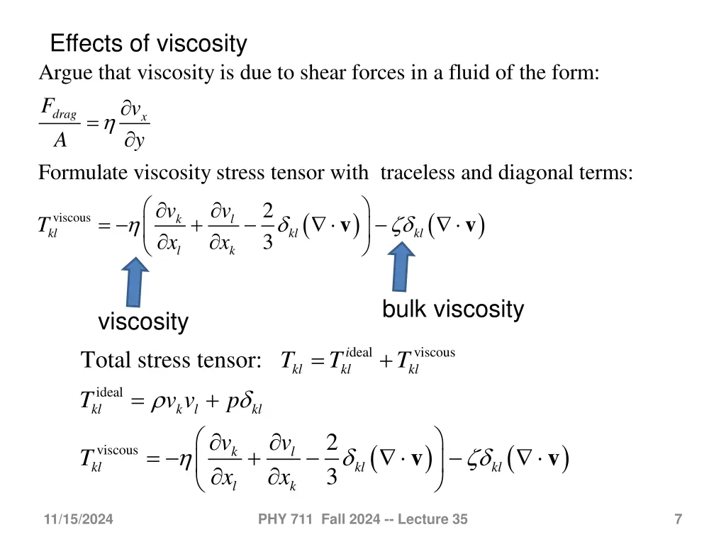 effects of viscosity argue that viscosity