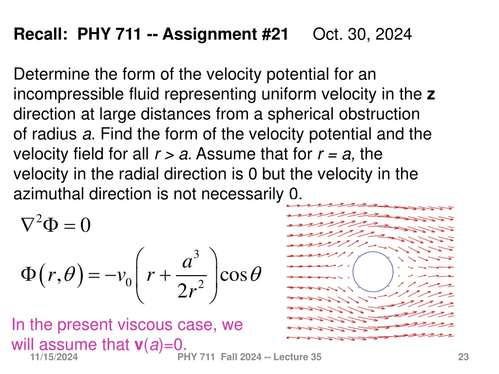 recall phy 711 assignment 21 oct 30 2024
