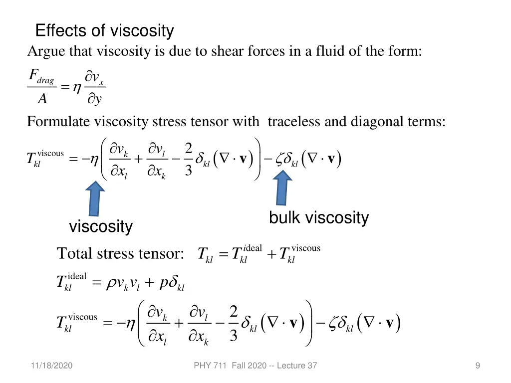 effects of viscosity argue that viscosity