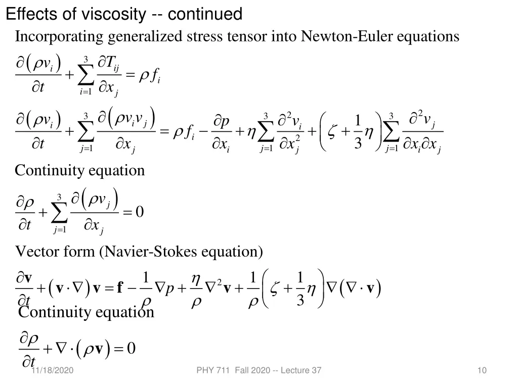 effects of viscosity continued incorporating