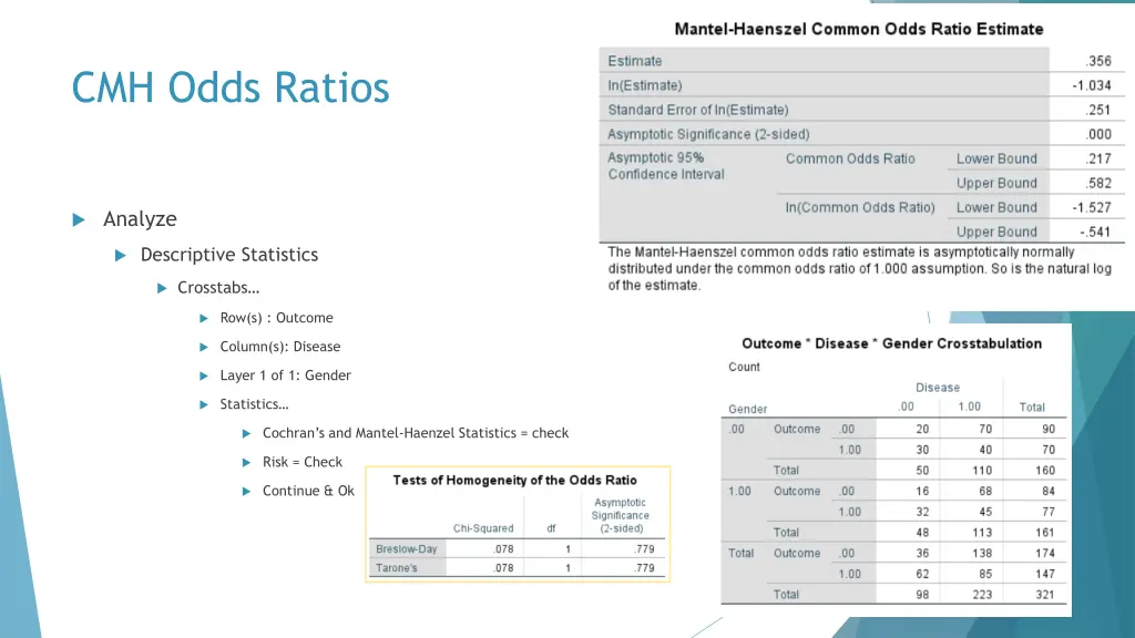 cmh odds ratios 1
