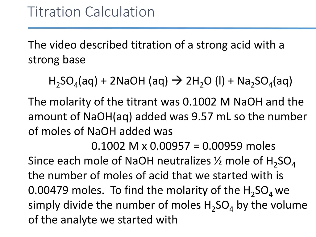 titration calculation