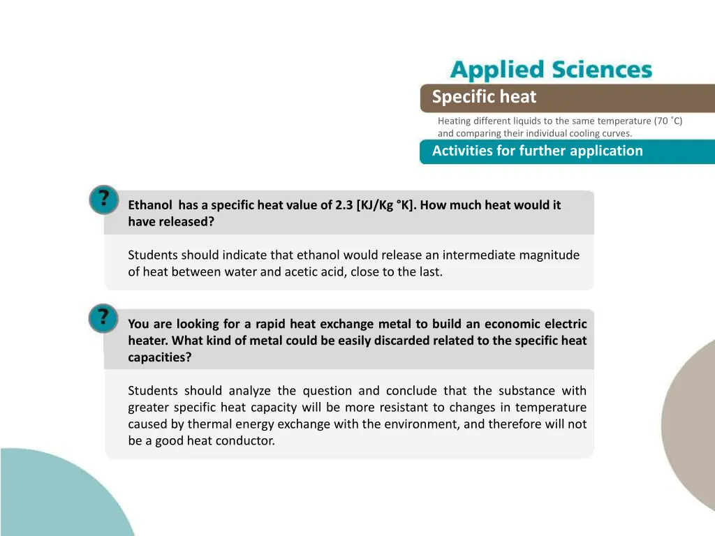 specific heat 19