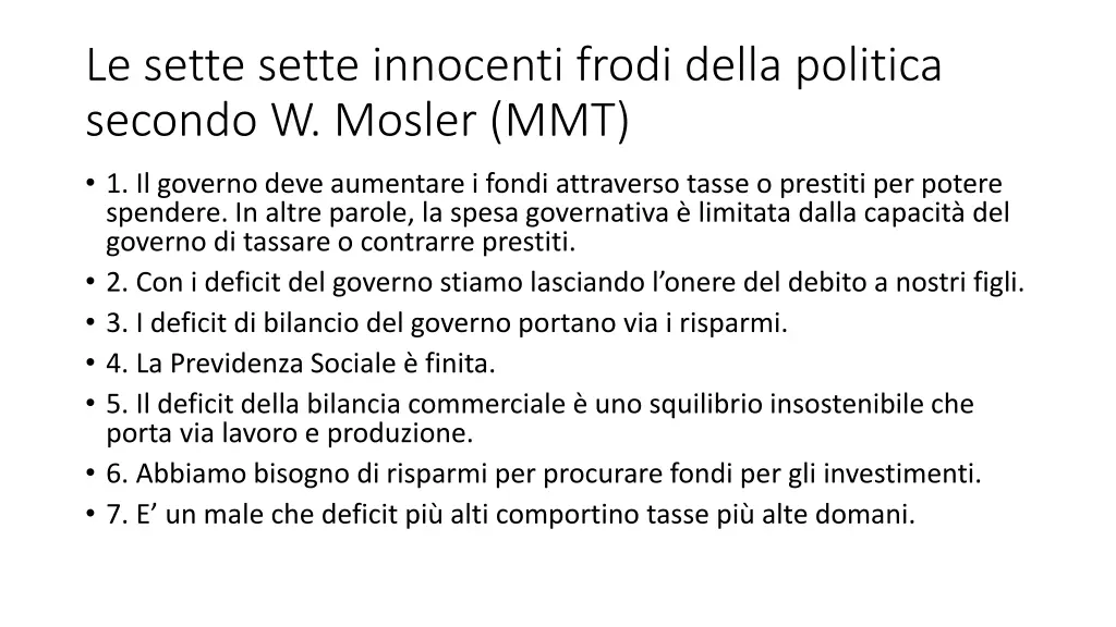 le sette sette innocenti frodi della politica