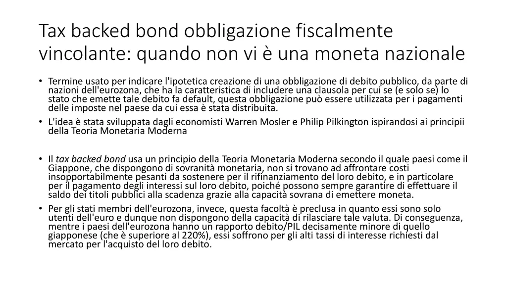 tax backed bond obbligazione fiscalmente